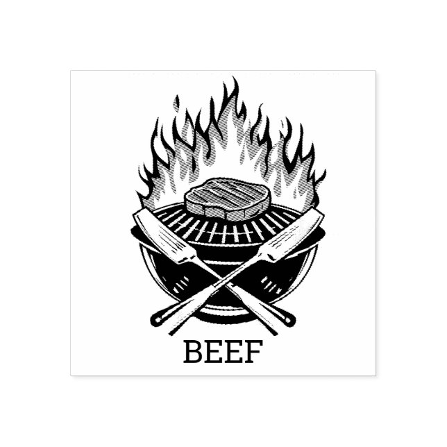 Sello De Caucho Personalizado barbacoa Beef Boda Comida Elección (Impresión)