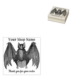Sello De Caucho Personalizado Bat Small Business Gracias