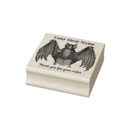 Sello De Caucho Personalizado Bat Small Business Gracias