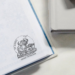 Sello De Caucho Personalizado Boletín de Búfalo Africano Ex Libris