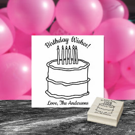 Sello De Caucho Personalizado Cake Deseos Especiales