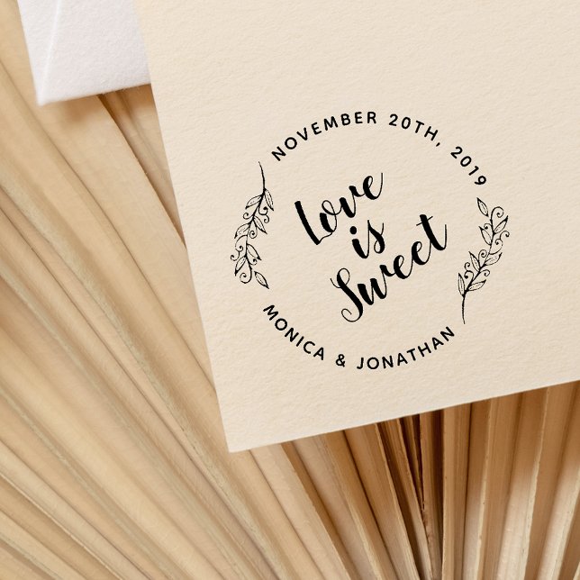 Sello De Caucho Personalizado Caligrafía El amor es un dulce Boda  (Subido por el creador)