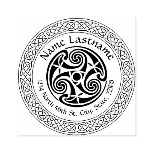 Sello de caucho personalizado Celtic Knot & Spiral