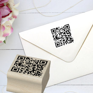 Sello De Caucho Personalizado Código QR Negocios Minimalistas mode