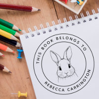 Personalizado Conejo Cute Este Libro Pertenece Al 
