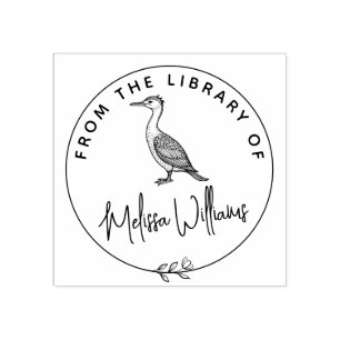 Sello De Caucho Personalizado Cormorant Ex Libris del Libro de la 