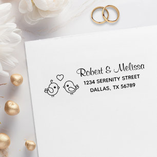 Sello De Caucho Personalizado Cuto Aves Aves - Dirección Pareja