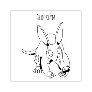 Sello De Caucho Personalizado de aardvark gracioso