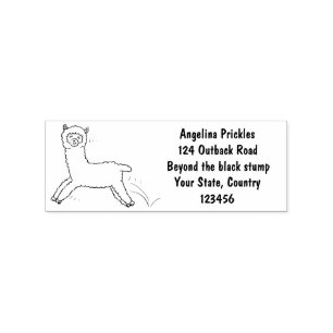 Sello De Caucho Personalizado de alpaca marrón feliz