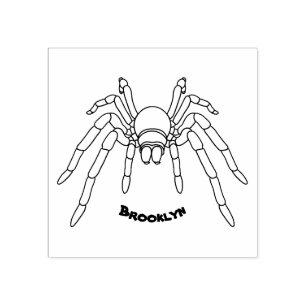 Sello De Caucho Personalizado de araña tarántula arenosa marrón y