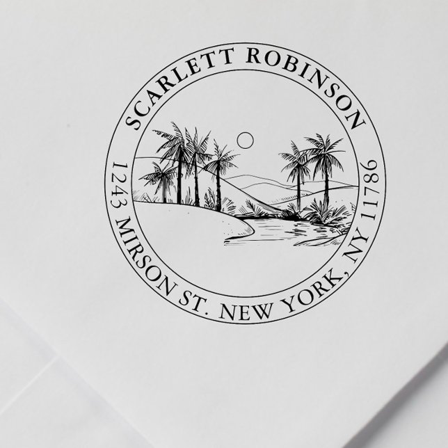 Sello De Caucho Personalizado de árbol de palmas tropical Direcció (Subido por el creador)