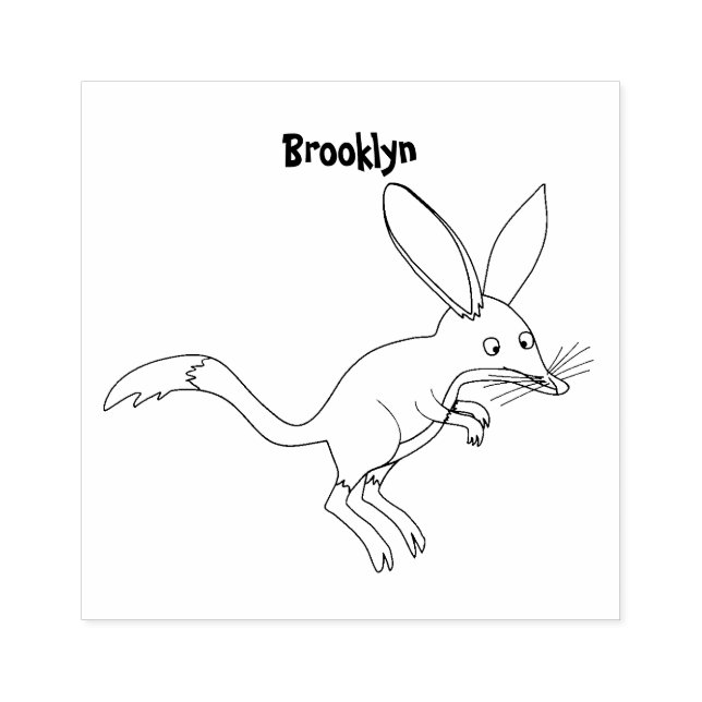 Sello De Caucho Personalizado de bilby australiano feliz (Impresión)