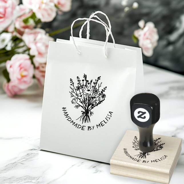 Sello De Caucho Personalizado de Bouquet de flores silvestres pers (Wildflower Bouquet Handmade DIY Gifts Crafts CUSTOM Personalized Rubber Stamp
)