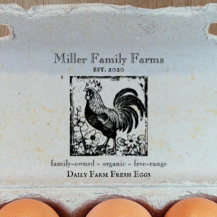 Sello De Caucho Personalizado de cartón de huevos de pollo de gran