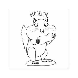 Sello De Caucho Personalizado de chipmunk de grandes mejillas grac