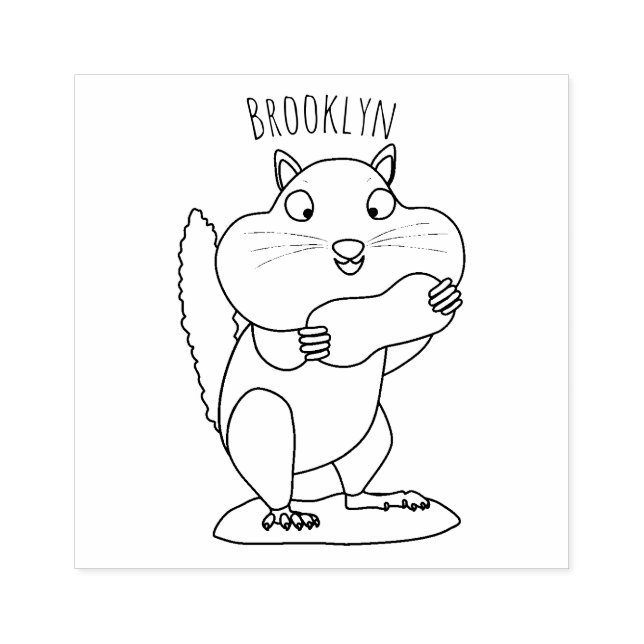 Sello De Caucho Personalizado de chipmunk de grandes mejillas grac (Impresión)