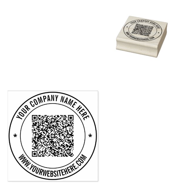Sello De Caucho Personalizado de código QR Mensajes de texto de re (Sellado)