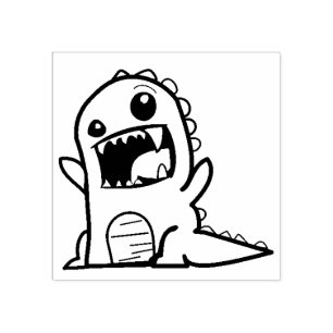 Sello De Caucho personalizado de dinosaurios enojado