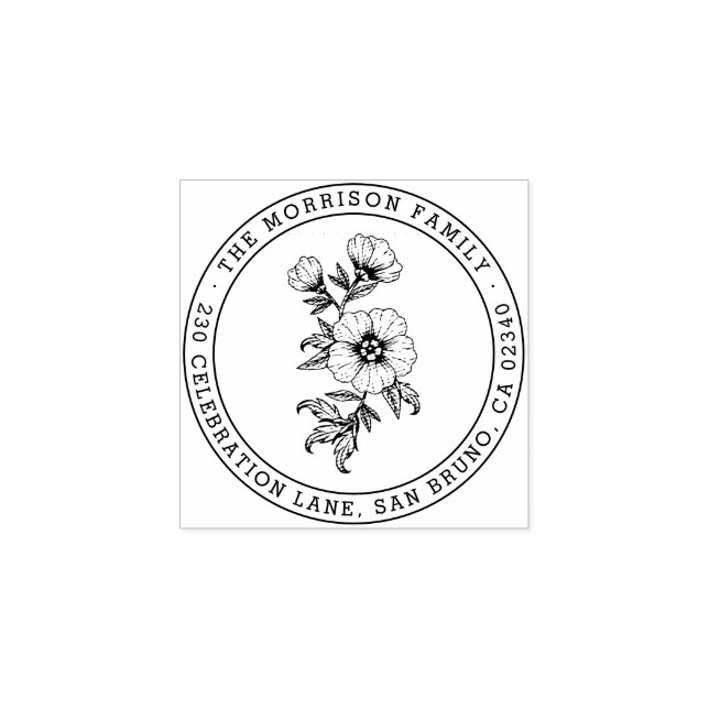 Sello De Caucho Personalizado de dirección de devolución de redond (Impresión)