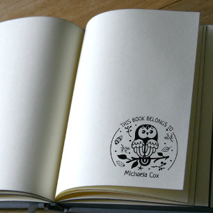 Sello De Caucho Personalizado De Este Libro Pertenece A, Lechuza C