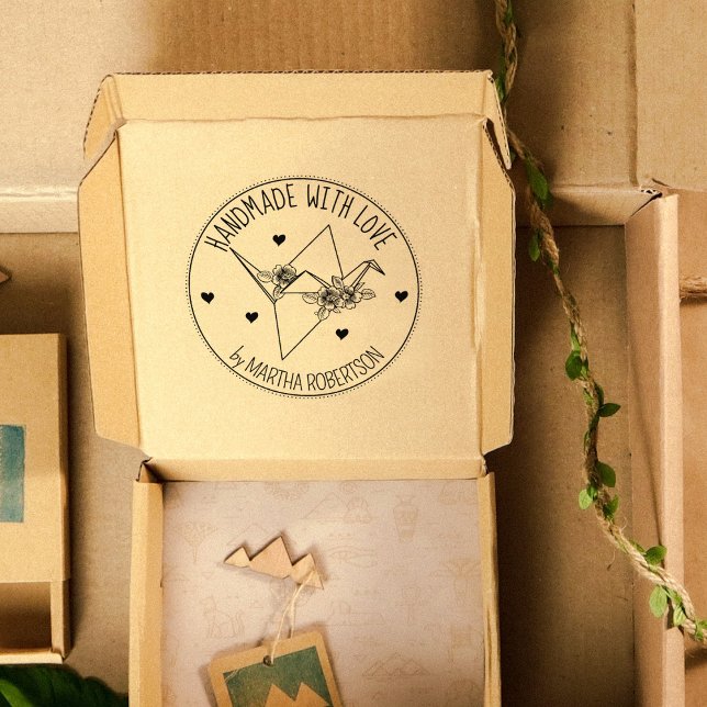 Sello De Caucho Personalizado de flores de origami lindo hecho a m (Subido por el creador)