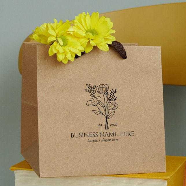 Sello De Caucho Personalizado de Flores Elegante Plantilla de Nego (Subido por el creador)