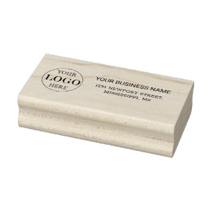 Sello De Caucho Personalizado de fondo gris borroso logotipo comer