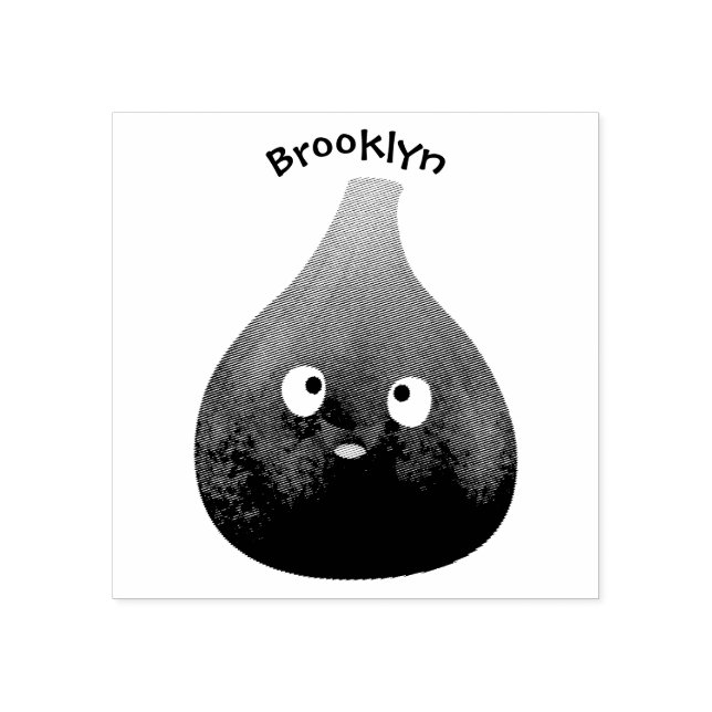 Sello De Caucho Personalizado de fruta púrpura feliz (Impresión)