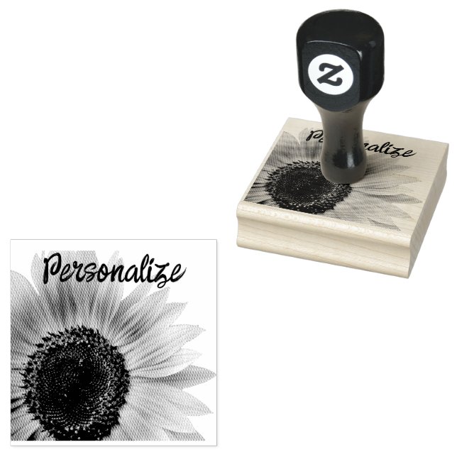 Sello De Caucho Personalizado de girasol (Sellado)