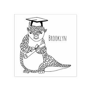 Sello De Caucho Personalizado de graduación de pangolin lindo