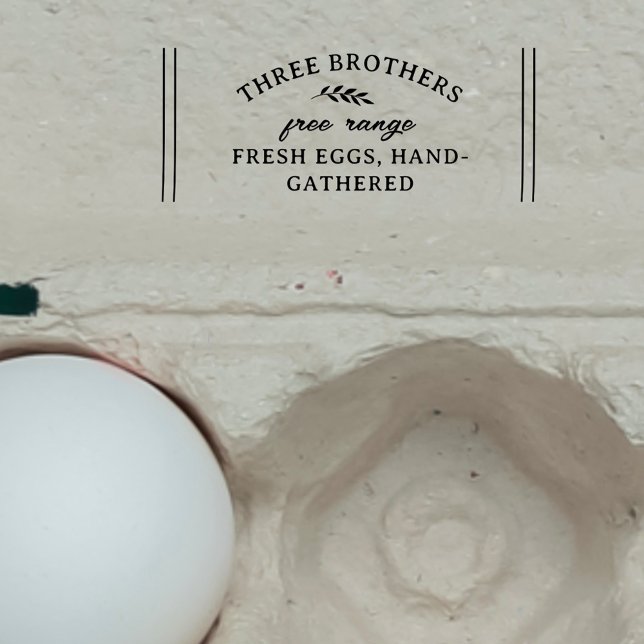 Sello De Caucho Personalizado de Huevos Frescos de Granja Rústica (Subido por el creador)