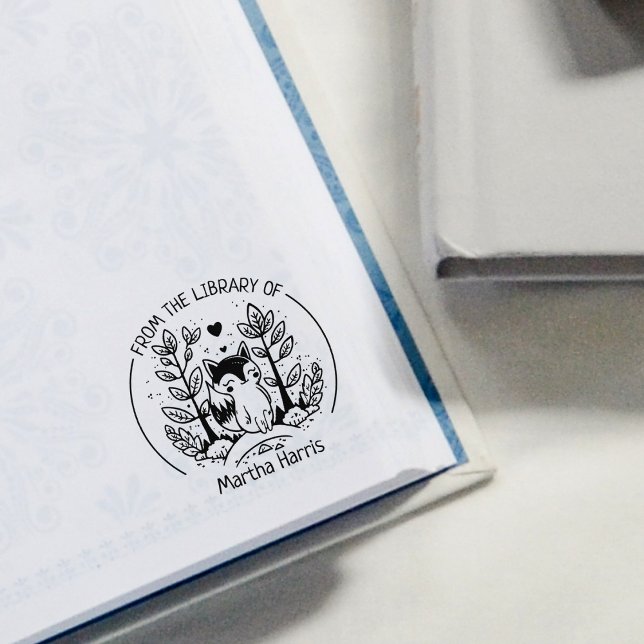 Sello De Caucho Personalizado de la Biblioteca de, Cute Fox (Subido por el creador)