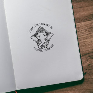 Sello De Caucho Personalizado de la Biblioteca de, Dios Hindú Gane