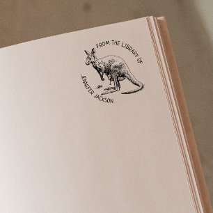 Sello De Caucho Personalizado de la Biblioteca de, Kangaroo Book