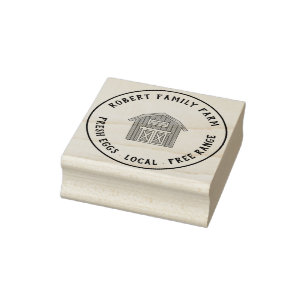 Sello De Caucho Personalizado de la granja de la familia Logo Huev
