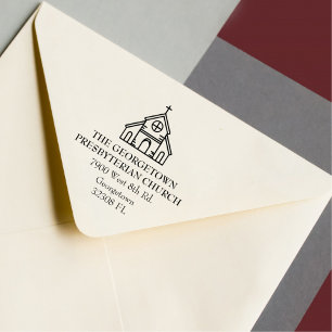 Sello De Caucho Personalizado de la iglesia elegante dirección de 