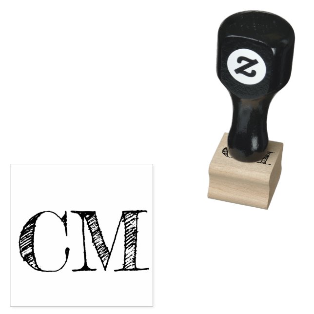 Sello de caucho personalizado de las iniciales de  (Sellado)