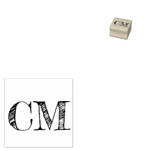 Sello de caucho personalizado de las iniciales de