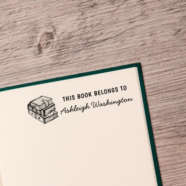 Sello De Caucho Personalizado De Libros A Mano Este Libro Pertenec (Subido por el creador)