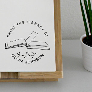 Sello De Caucho Personalizado De Libros Moderno Y Elegante De La B