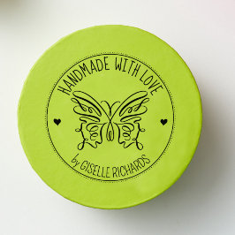 Sello De Caucho Personalizado de mariposa cutánea hecho a mano con