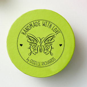 Sello De Caucho Personalizado de mariposa cutánea hecho a mano con