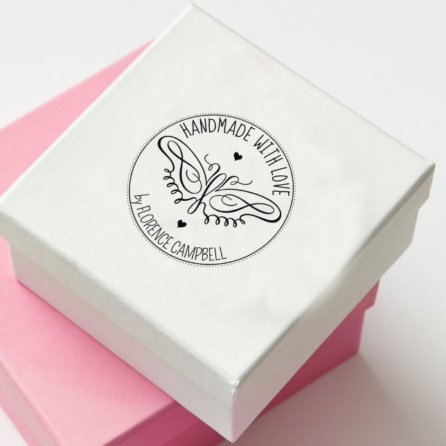 Sello De Caucho Personalizado de mariposa moderna hecho a mano con (Subido por el creador)