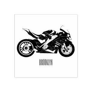 Sello De Caucho Personalizado de motocicleta Purple