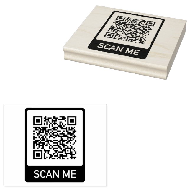 Sello De Caucho Personalizado de negocio de código QR (Sellado)