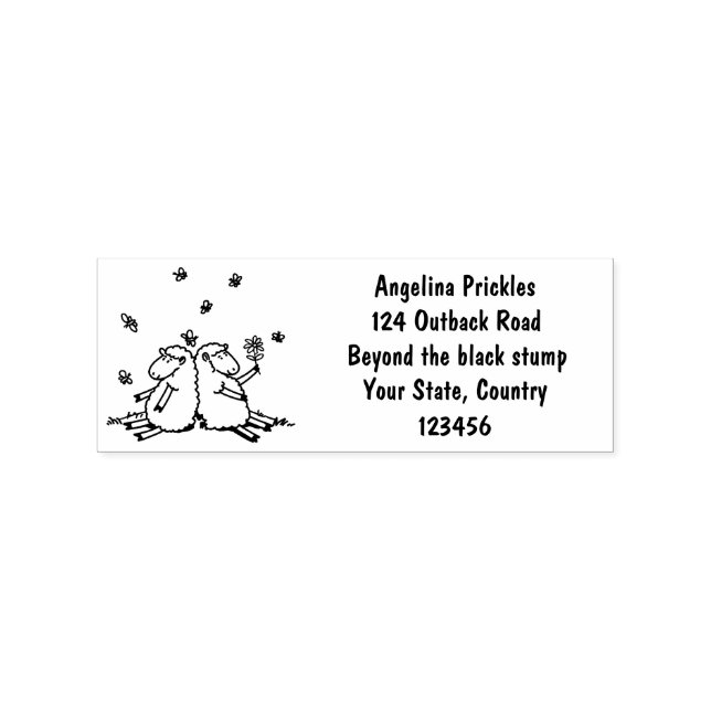 Sello De Caucho Personalizado de ovejas y mariposas (Impresión)