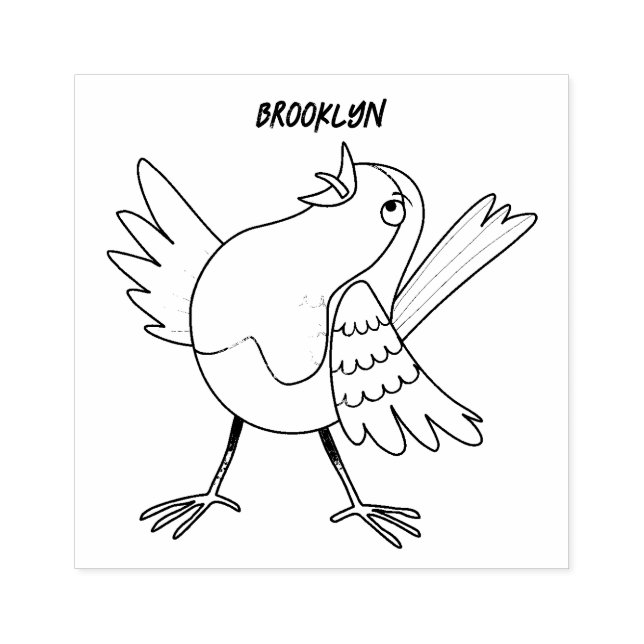 Sello De Caucho Personalizado de pájaro de burro canto (Impresión)