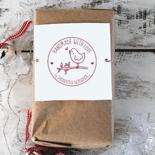 Sello De Caucho Personalizado de pájaro lindo hecho a mano con amo