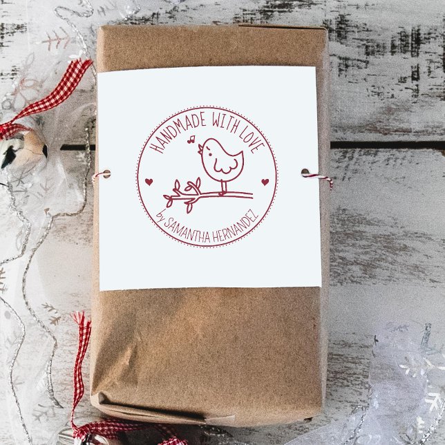 Sello De Caucho Personalizado de pájaro lindo hecho a mano con amo (Subido por el creador)