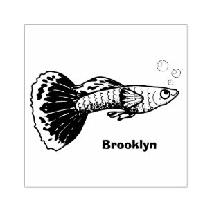Sello De Caucho Personalizado de peces tropicales adormilados